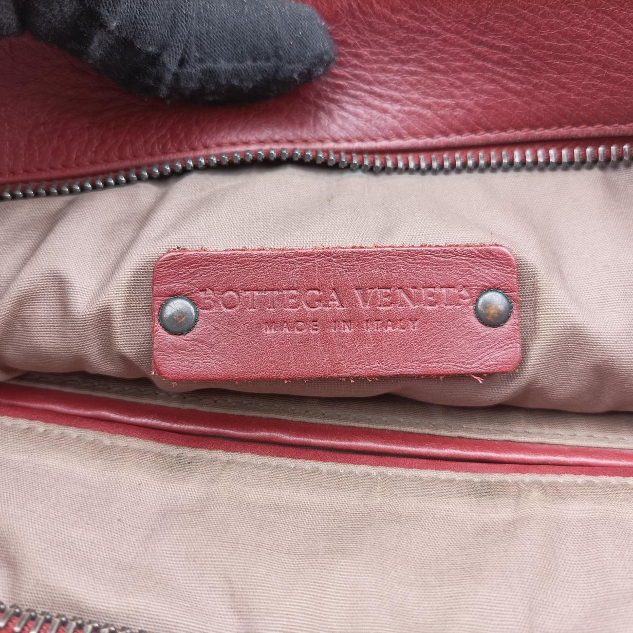 Pre-owned Bottega Veneta Intrecciato Burgundy lambskin  shoulderbag | stylenewstar