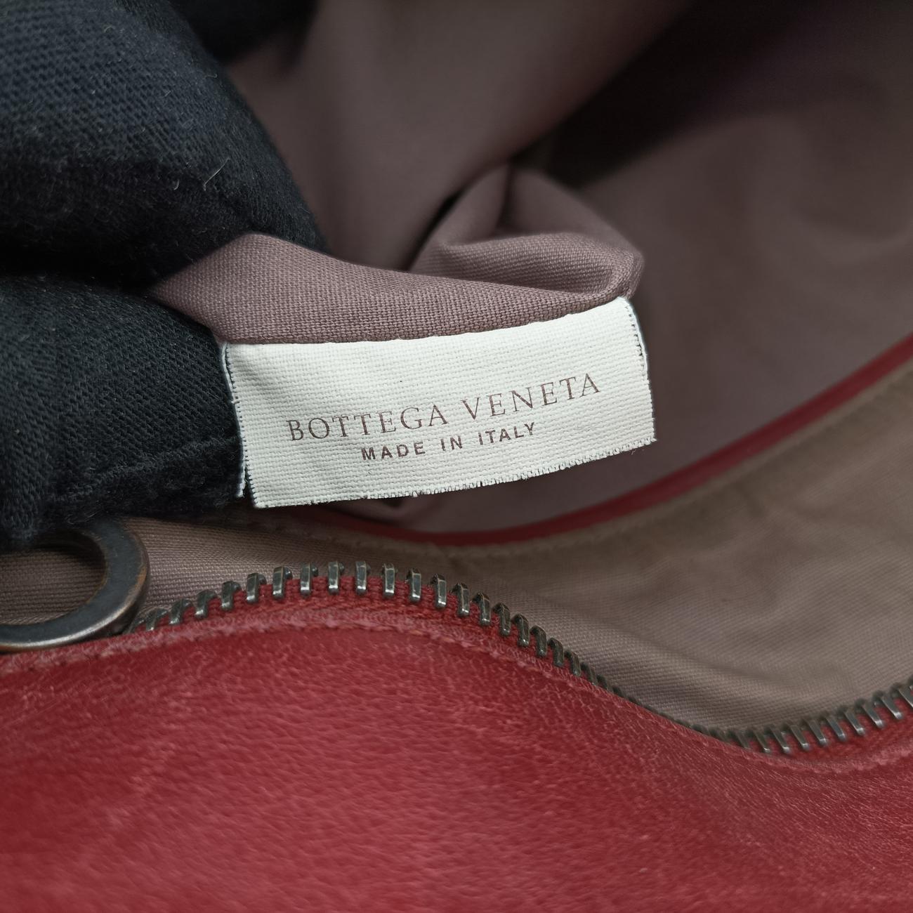 Pre-owned Bottega Veneta Intrecciato Burgundy lambskin  shoulderbag | stylenewstar