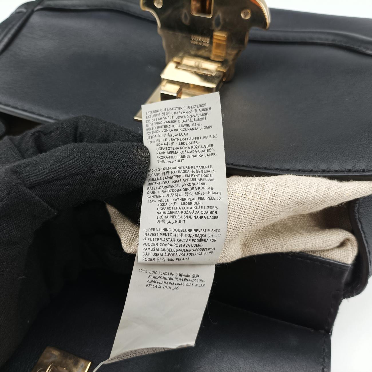 Pre-owned VERSACE Palazzo Empire Black Leather  shoulderbag | stylenewstar