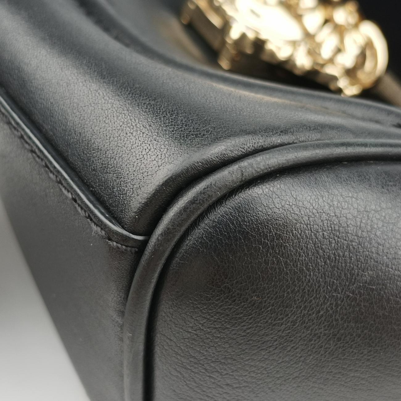 Pre-owned VERSACE Palazzo Empire Black Leather  shoulderbag | stylenewstar