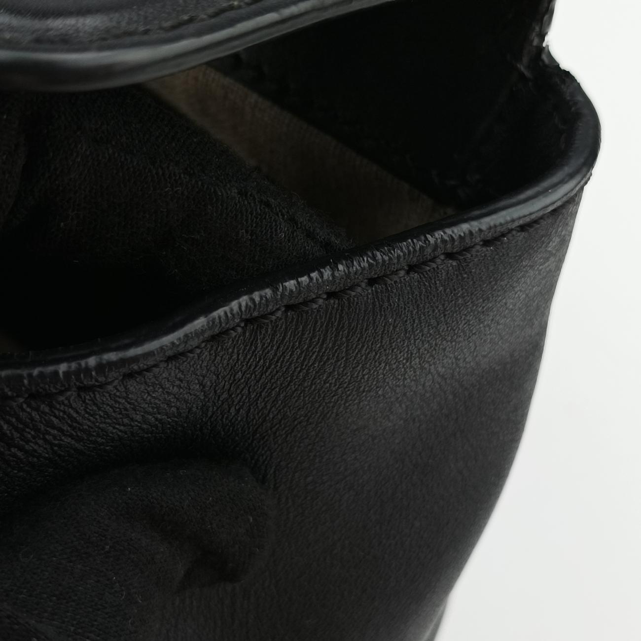 Pre-owned VERSACE Palazzo Empire Black Leather  shoulderbag | stylenewstar