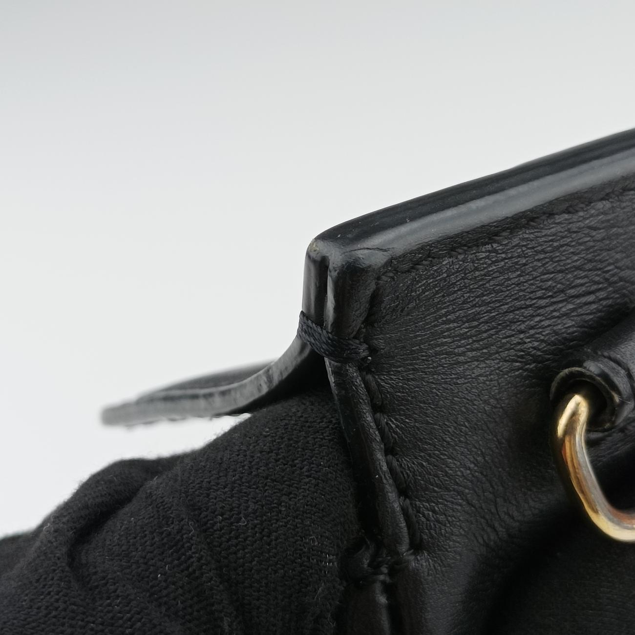 Pre-owned VERSACE Palazzo Empire Black Leather  shoulderbag | stylenewstar