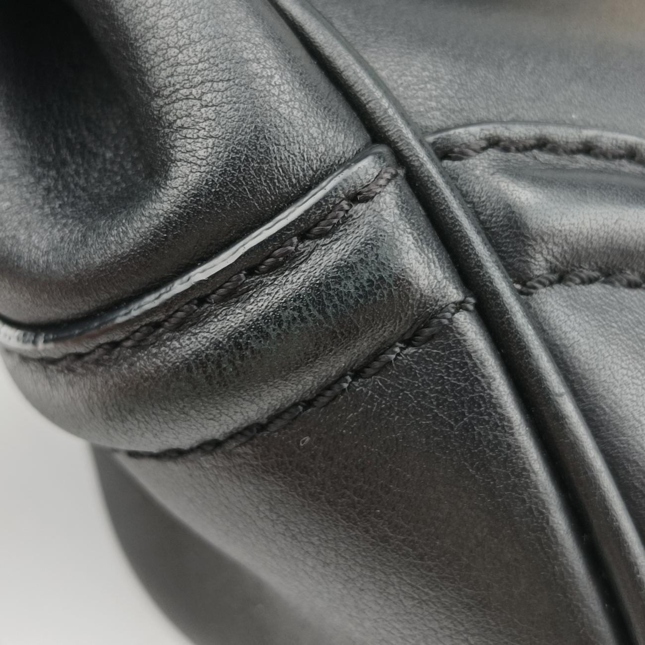 Pre-owned VERSACE Palazzo Empire Black Leather  shoulderbag | stylenewstar