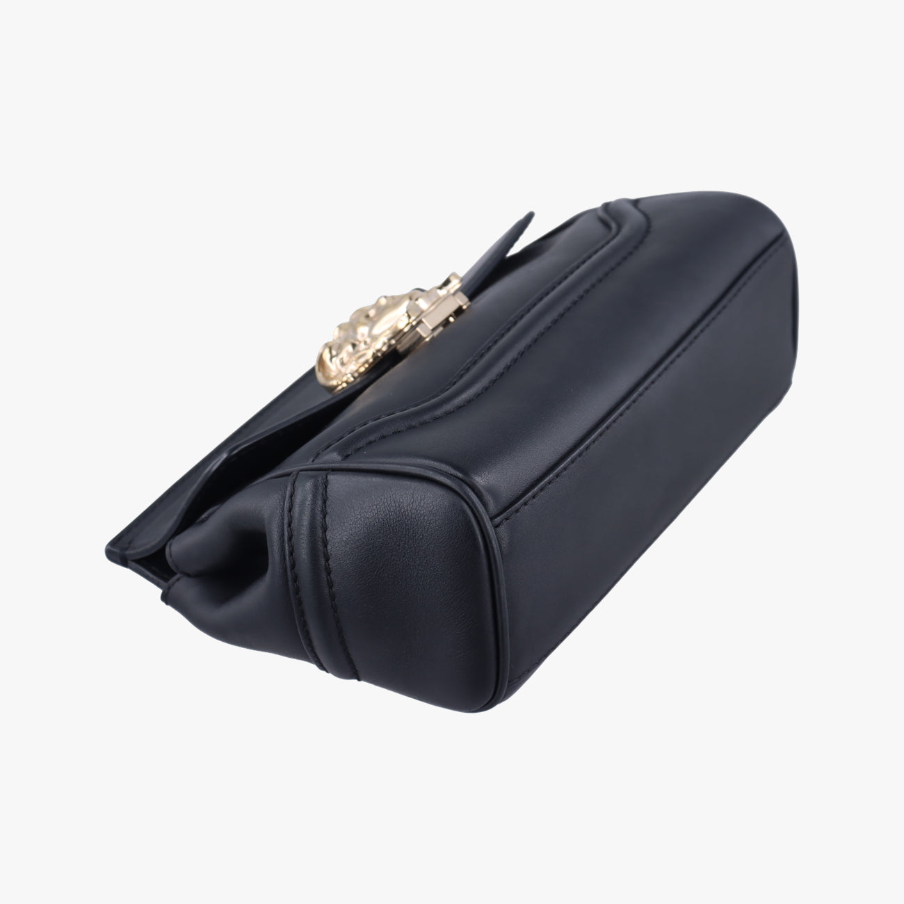 Pre-owned VERSACE Palazzo Empire Black Leather  shoulderbag | stylenewstar