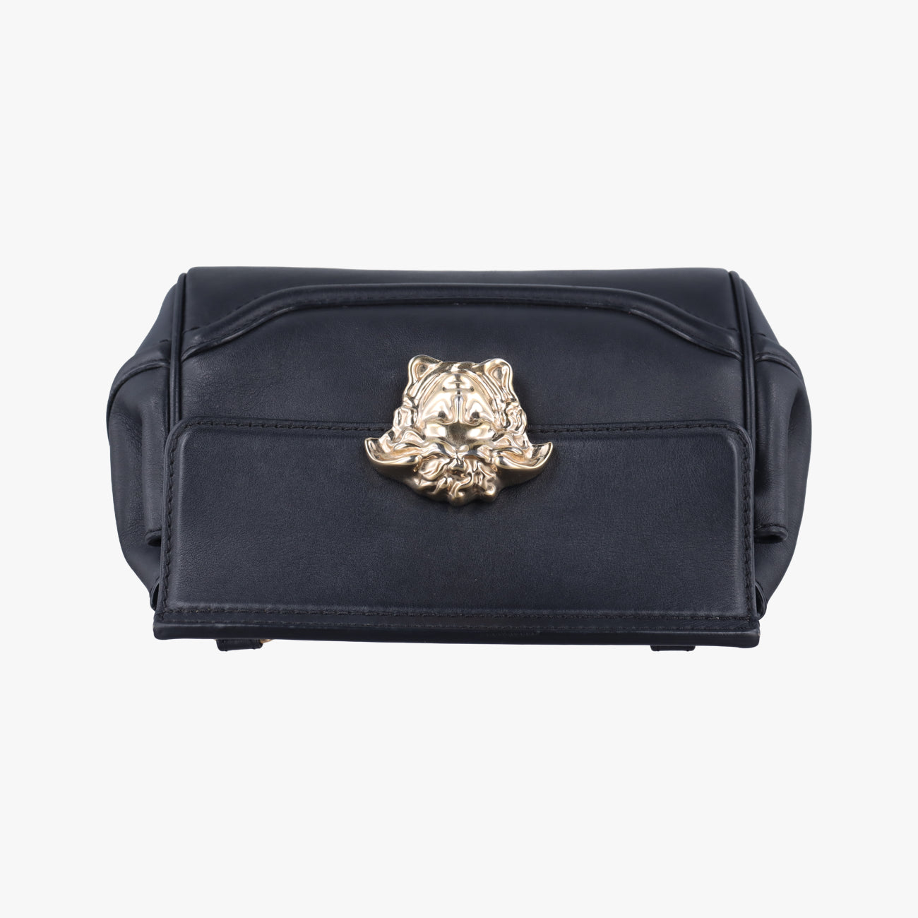 Pre-owned VERSACE Palazzo Empire Black Leather  shoulderbag | stylenewstar