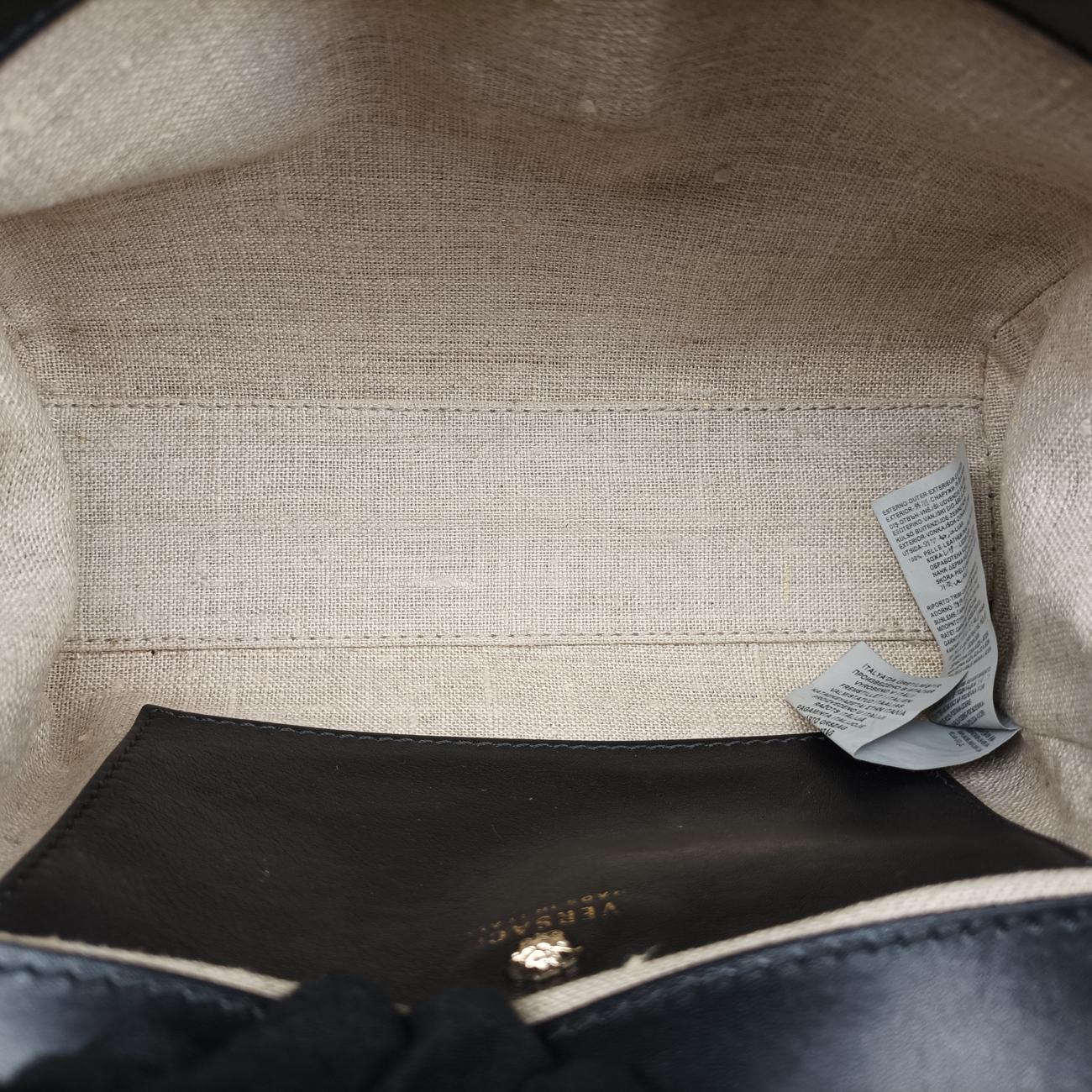 Pre-owned VERSACE Palazzo Empire Black Leather  shoulderbag | stylenewstar