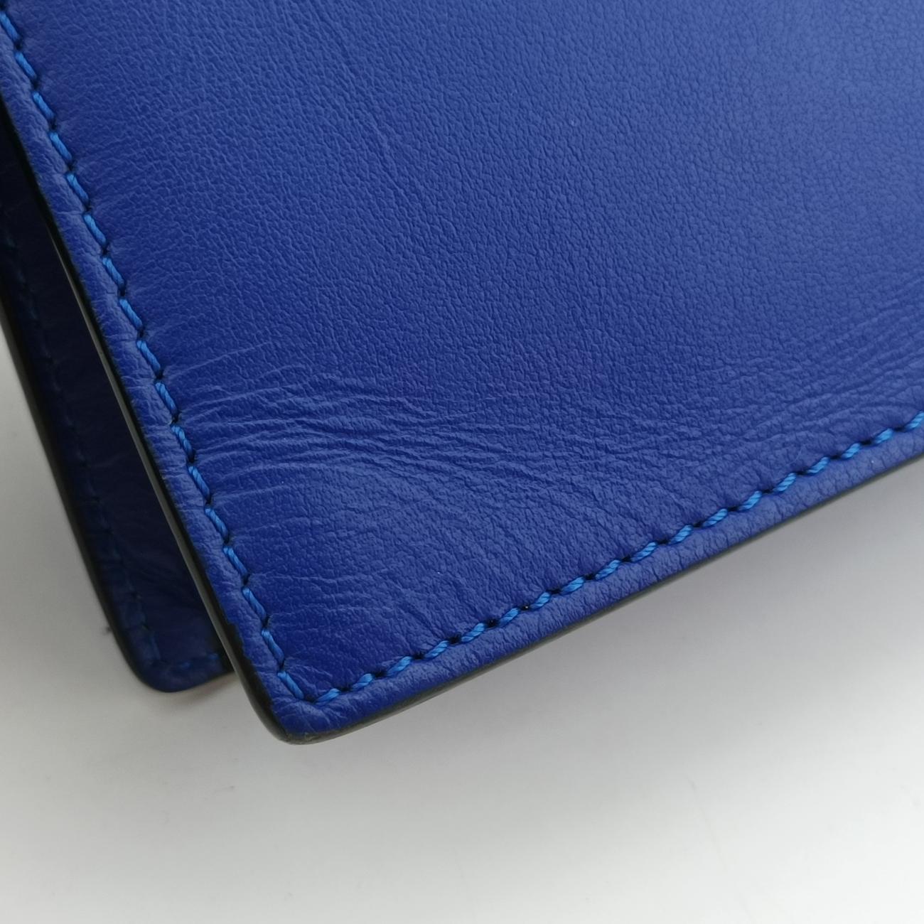 Pre-owned VERSACE La Medusa Blue Leather  shoulderbag | stylenewstar