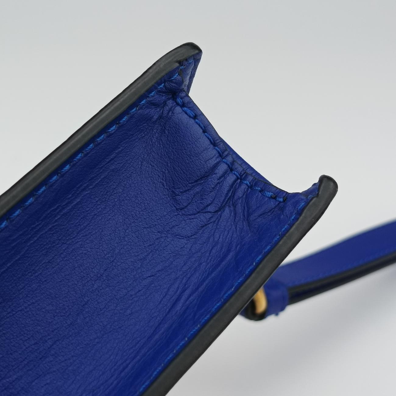 Pre-owned VERSACE La Medusa Blue Leather  shoulderbag | stylenewstar