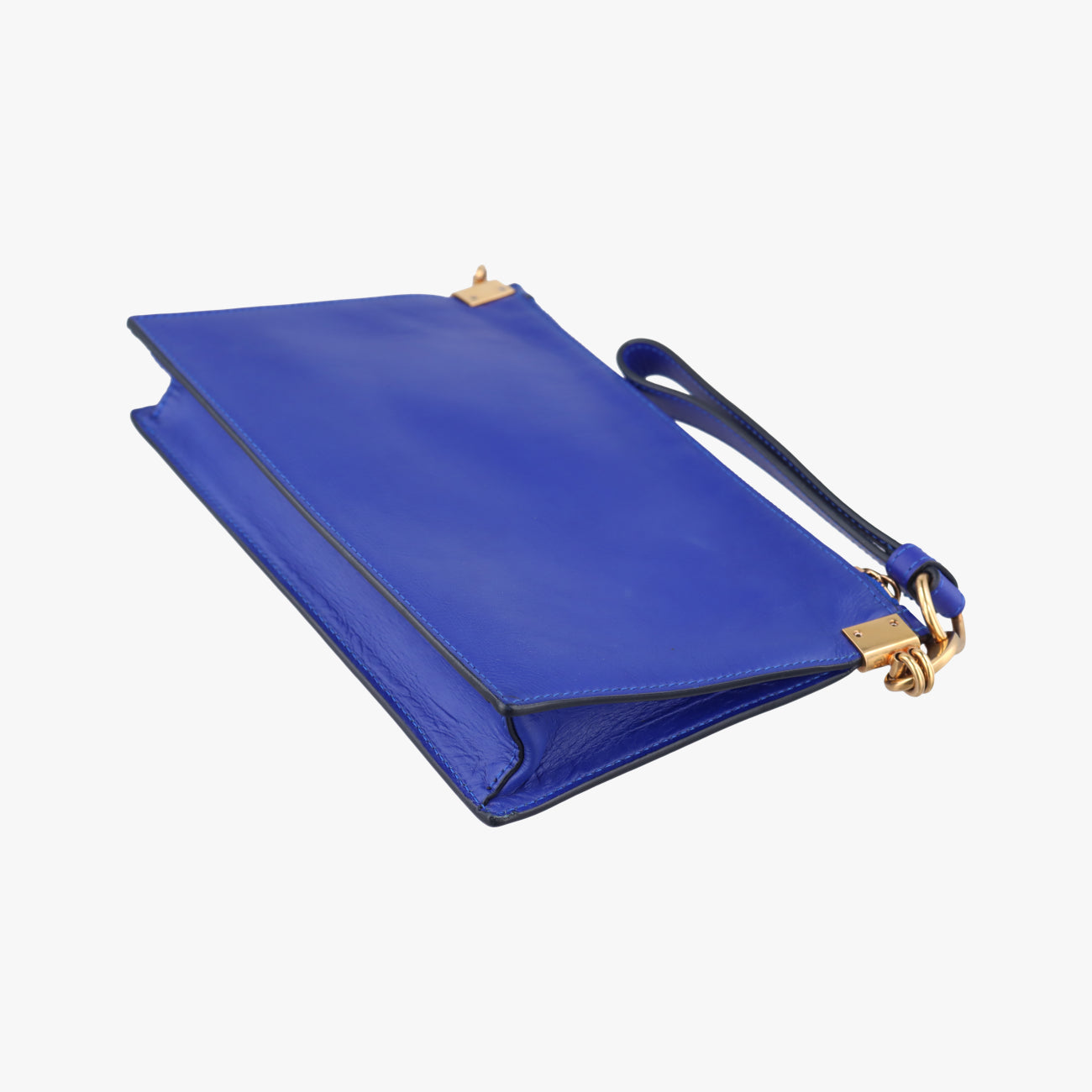 Pre-owned VERSACE La Medusa Blue Leather  shoulderbag | stylenewstar