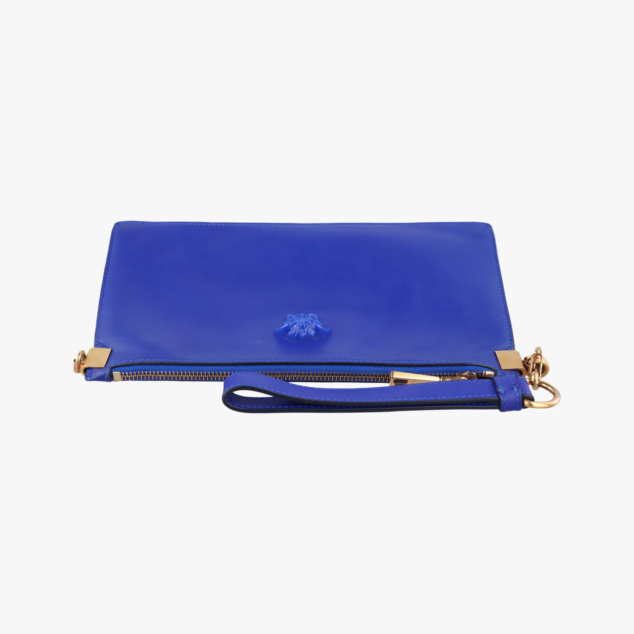 Pre-owned VERSACE La Medusa Blue Leather  shoulderbag | stylenewstar