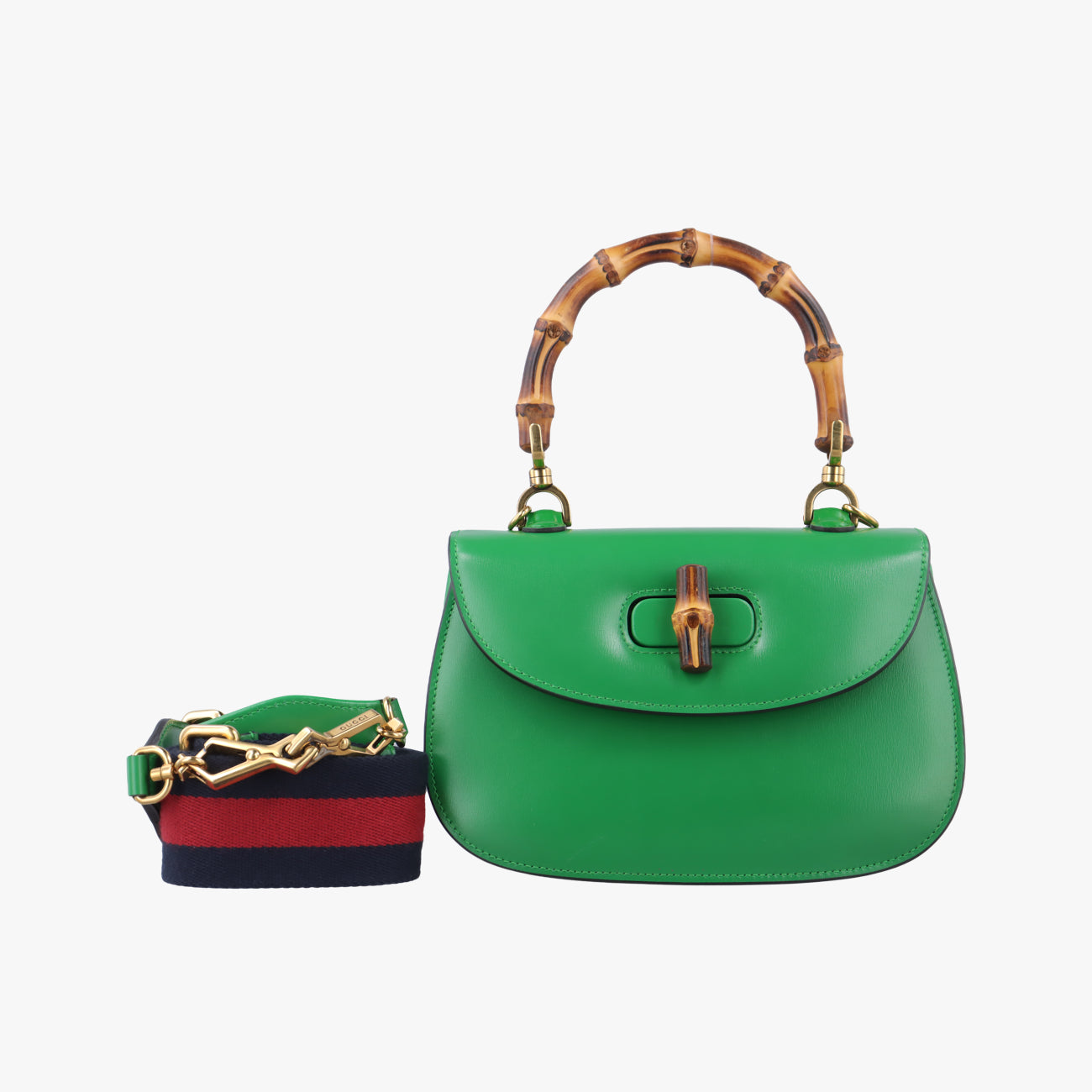 Vintage Gucci New Bamboo Green Leather 675797 shoulderbag | stylenewstar