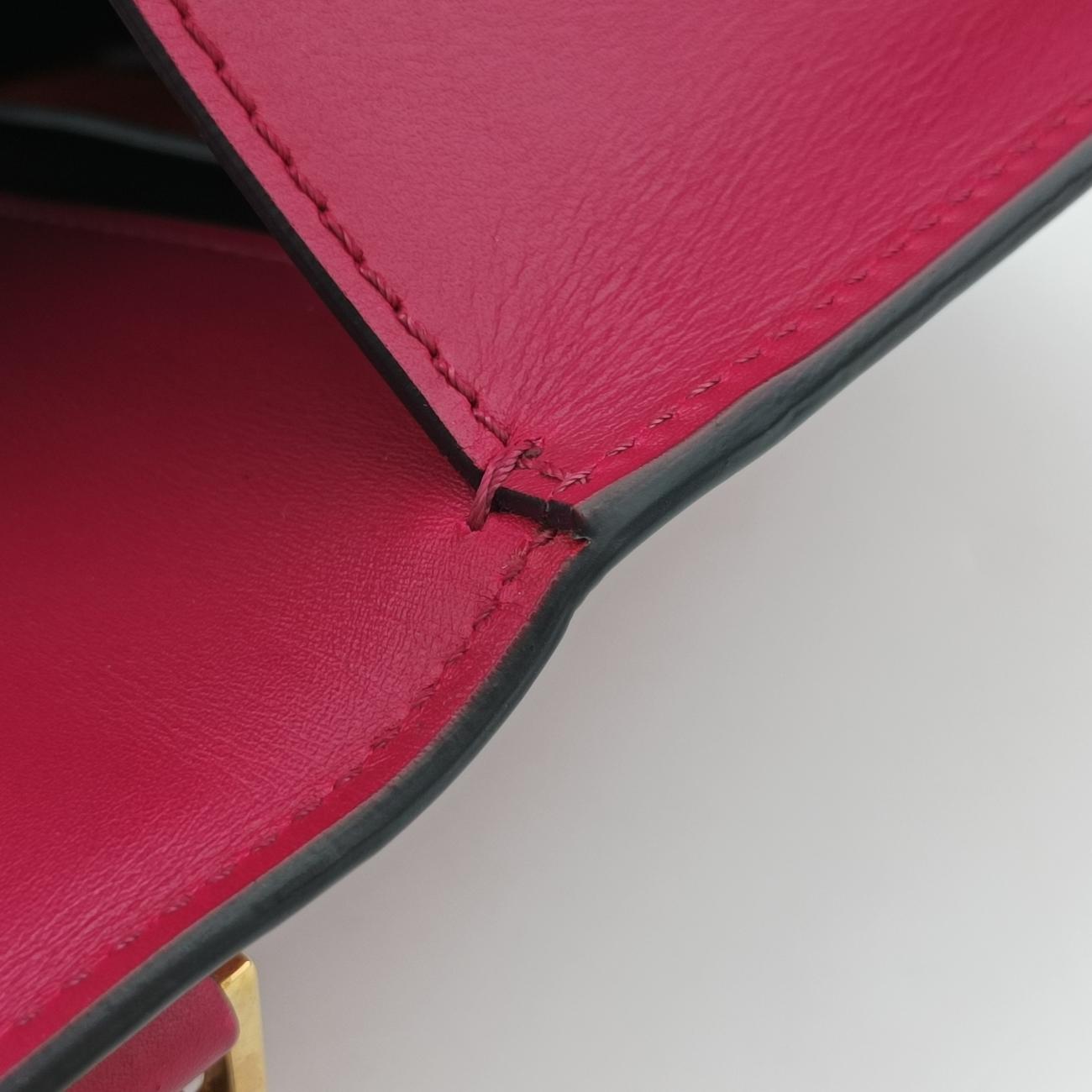 Pre-owned Valentino V sling Pink Leather  shoulderbag | stylenewstar