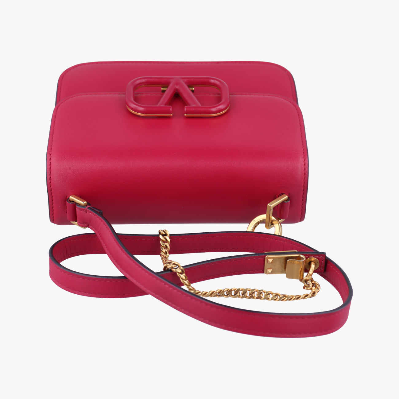 Pre-owned Valentino V sling Pink Leather  shoulderbag | stylenewstar