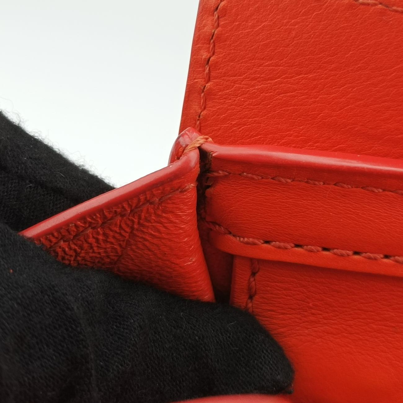 Pre-owned Celine luggage nano shopper Orange Leather  shoulderbag | stylenewstar