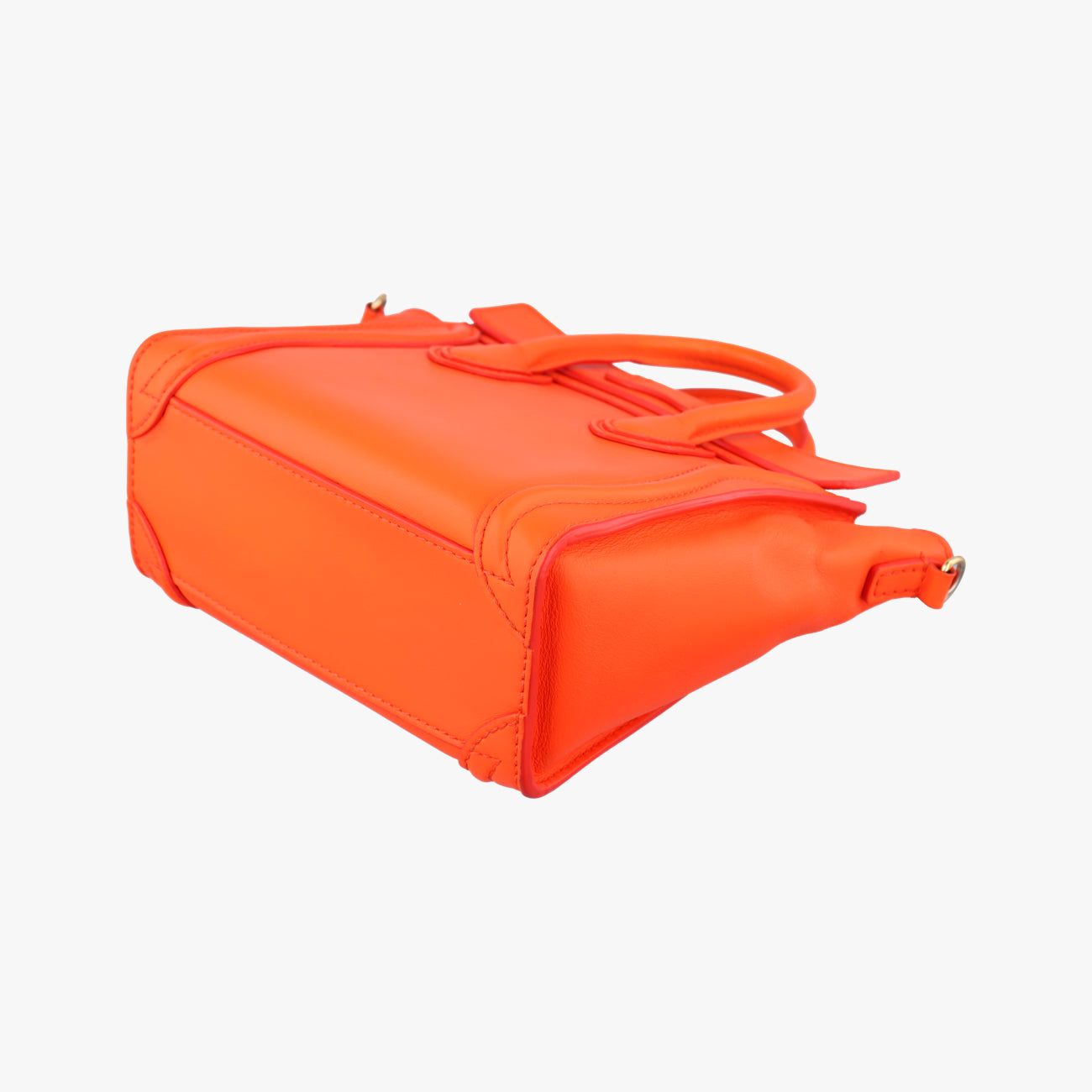 Pre-owned Celine luggage nano shopper Orange Leather  shoulderbag | stylenewstar