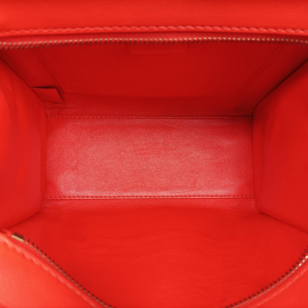 Pre-owned Celine luggage nano shopper Orange Leather  shoulderbag | stylenewstar