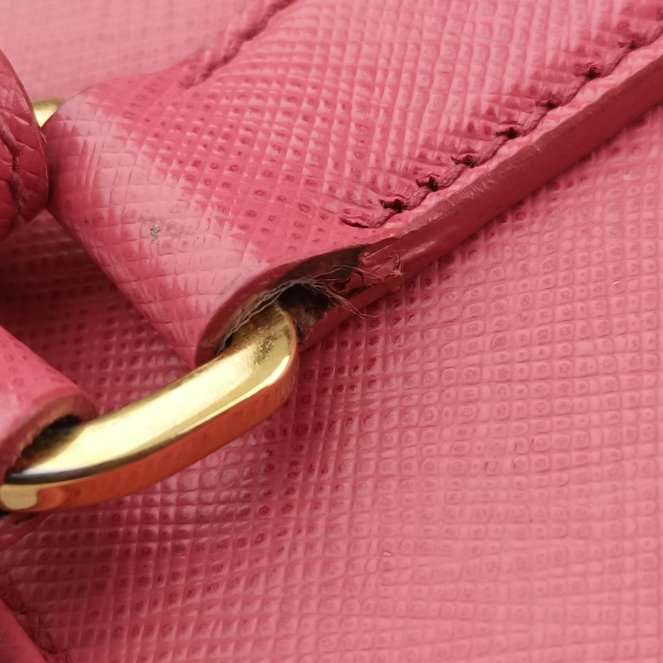 Pre-owned Prada Promenade Pink SAFFIANO Leather BN2558 shoulderbag | stylenewstar