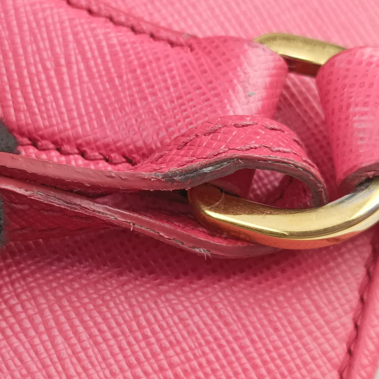 Pre-owned Prada Promenade Pink SAFFIANO Leather BN2558 shoulderbag | stylenewstar