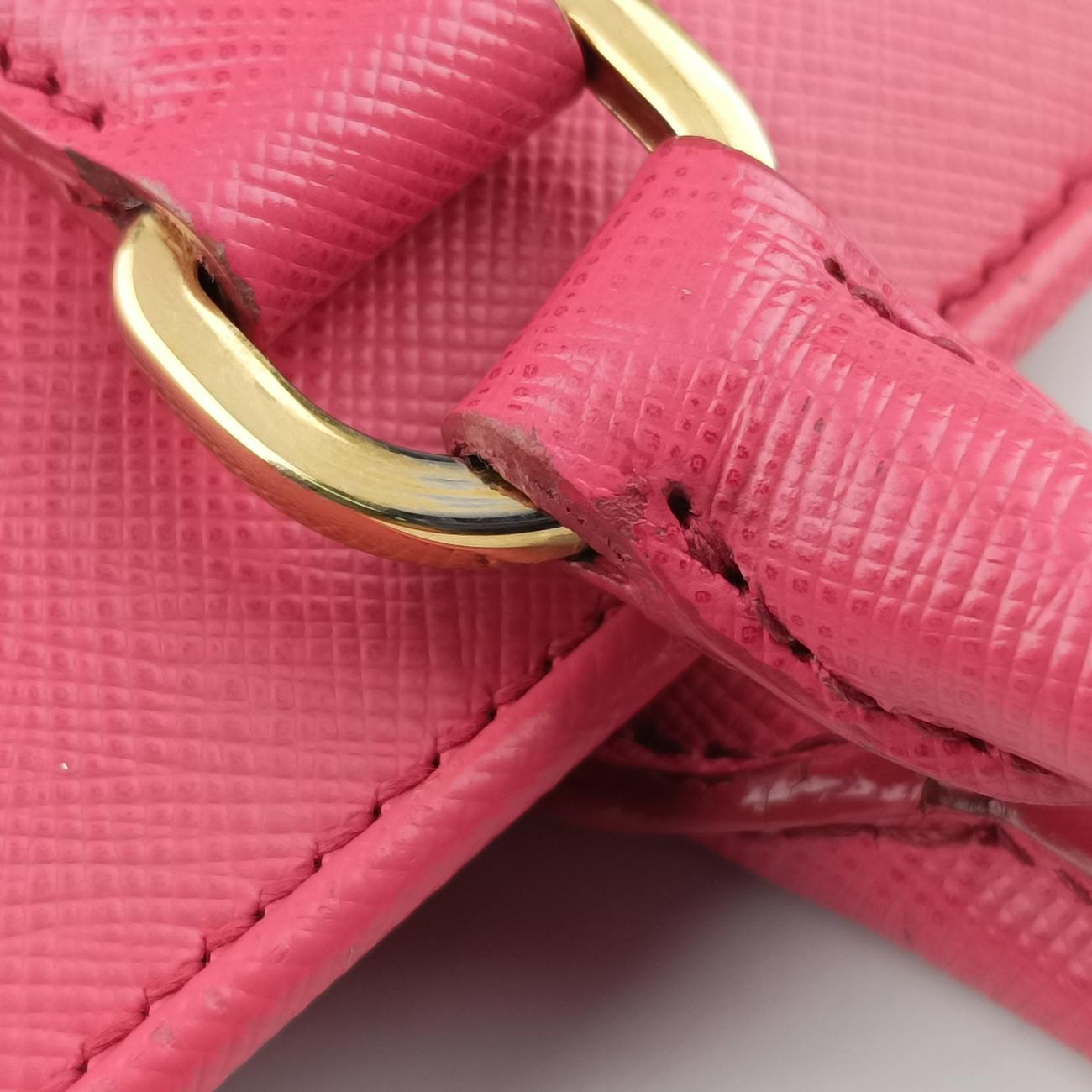 Pre-owned Prada Promenade Pink SAFFIANO Leather BN2558 shoulderbag | stylenewstar