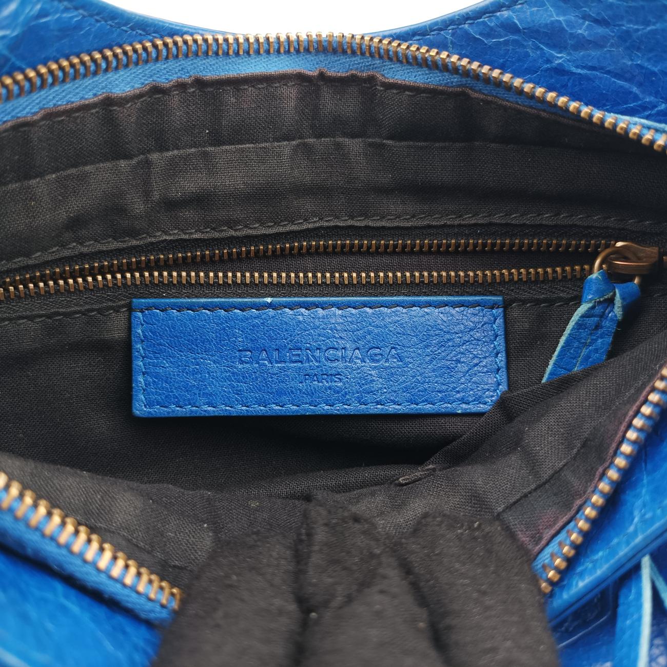 Pre-owned Balenciaga Motocross Giant Classic Hip Blue lambskin  shoulderbag | stylenewstar