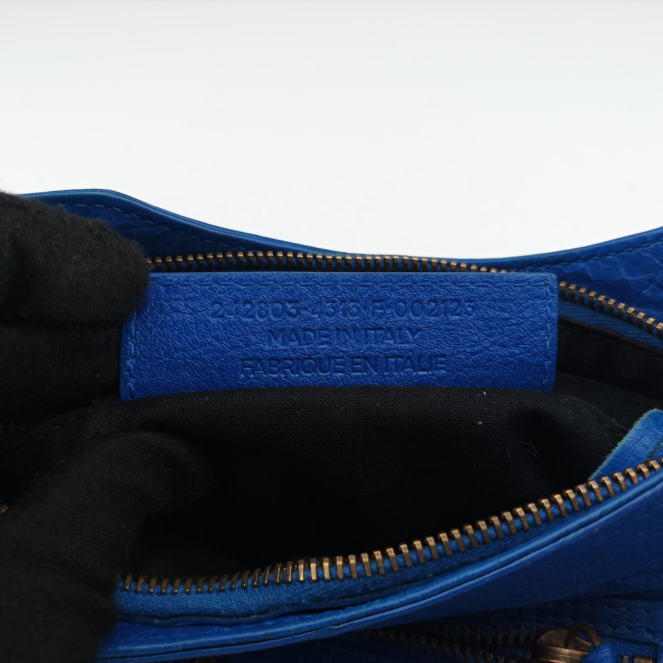 Pre-owned Balenciaga Motocross Giant Classic Hip Blue lambskin  shoulderbag | stylenewstar