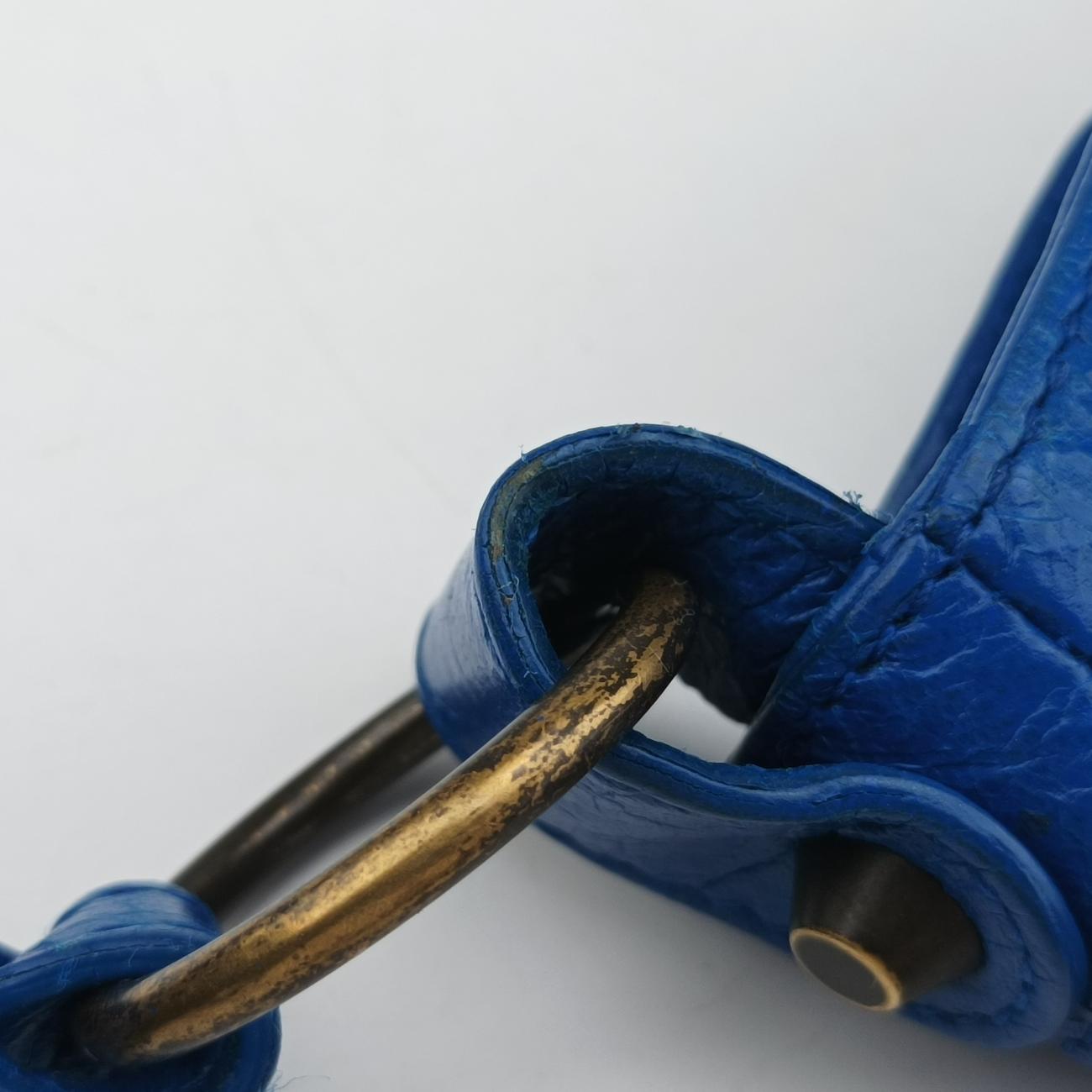 Pre-owned Balenciaga Motocross Giant Classic Hip Blue lambskin  shoulderbag | stylenewstar