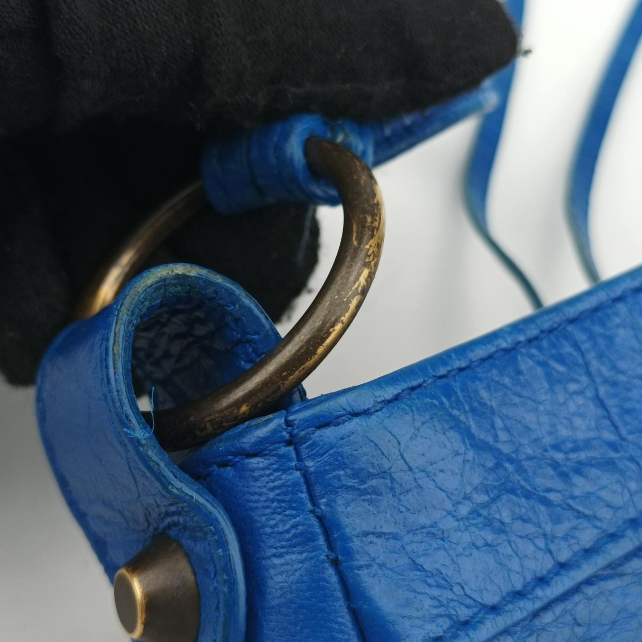 Pre-owned Balenciaga Motocross Giant Classic Hip Blue lambskin  shoulderbag | stylenewstar