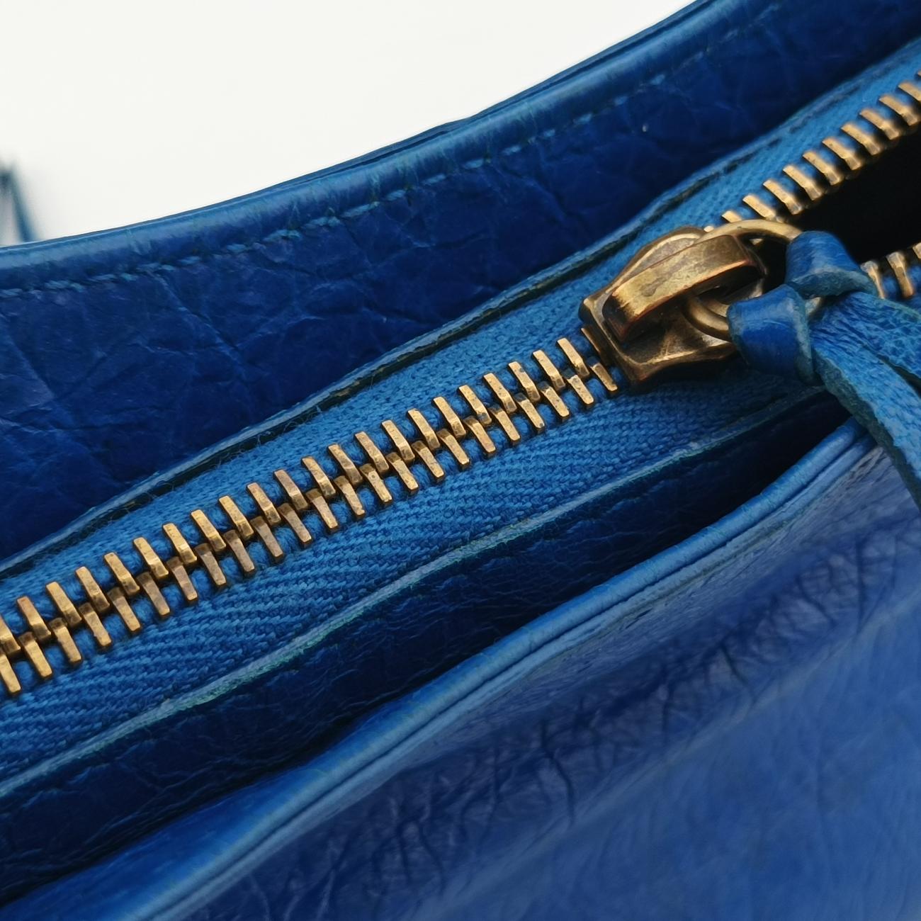 Pre-owned Balenciaga Motocross Giant Classic Hip Blue lambskin  shoulderbag | stylenewstar