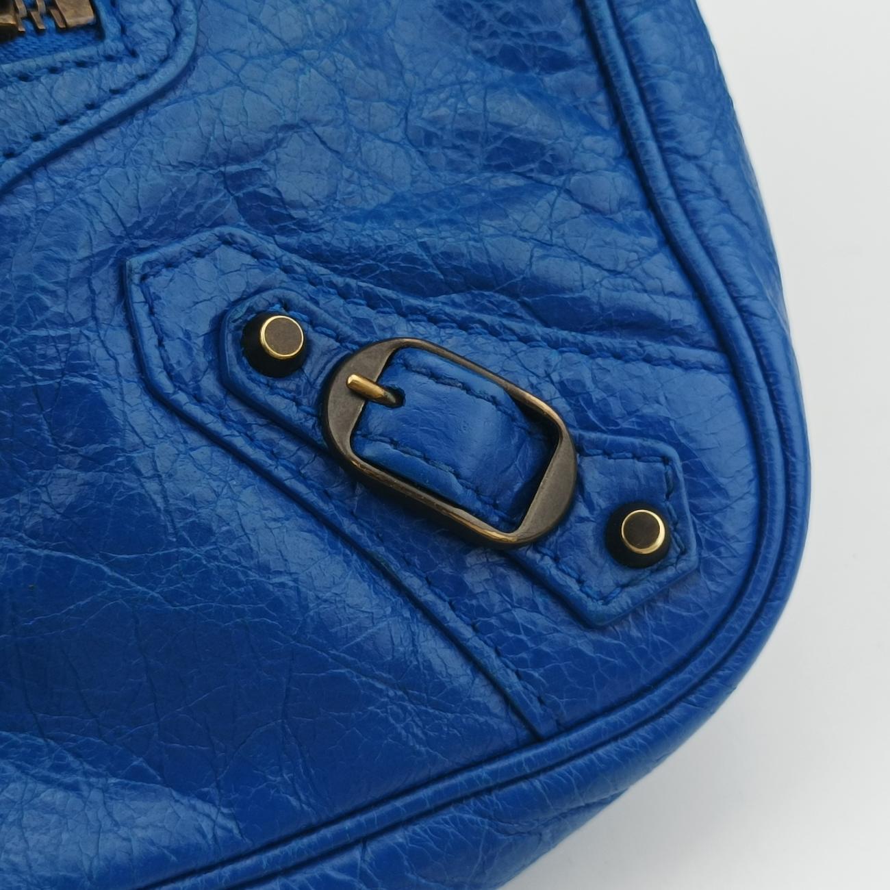 Pre-owned Balenciaga Motocross Giant Classic Hip Blue lambskin  shoulderbag | stylenewstar