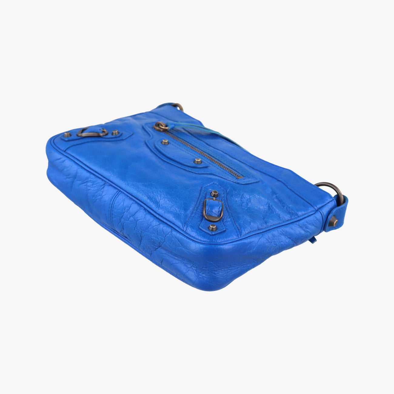 Pre-owned Balenciaga Motocross Giant Classic Hip Blue lambskin  shoulderbag | stylenewstar