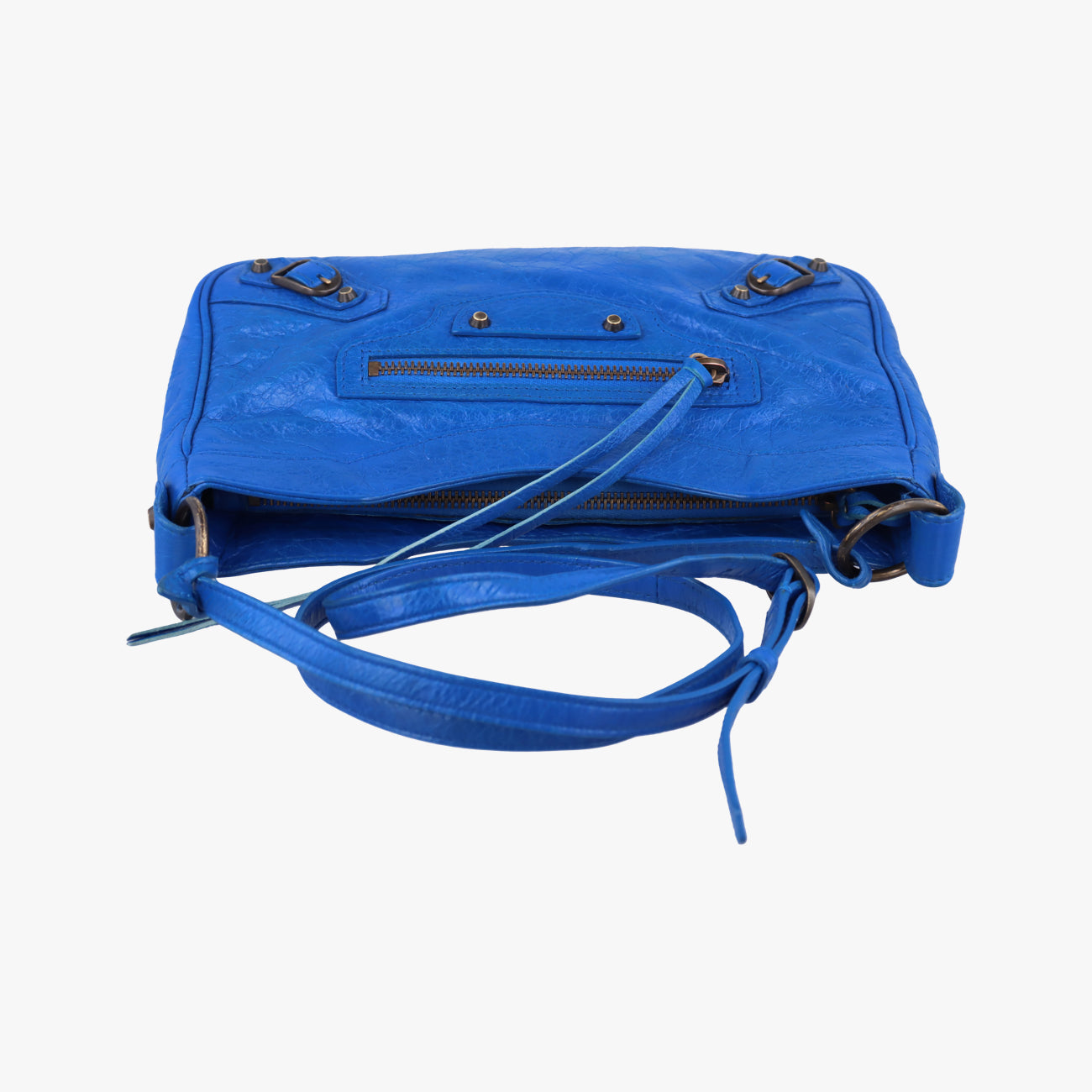 Pre-owned Balenciaga Motocross Giant Classic Hip Blue lambskin  shoulderbag | stylenewstar
