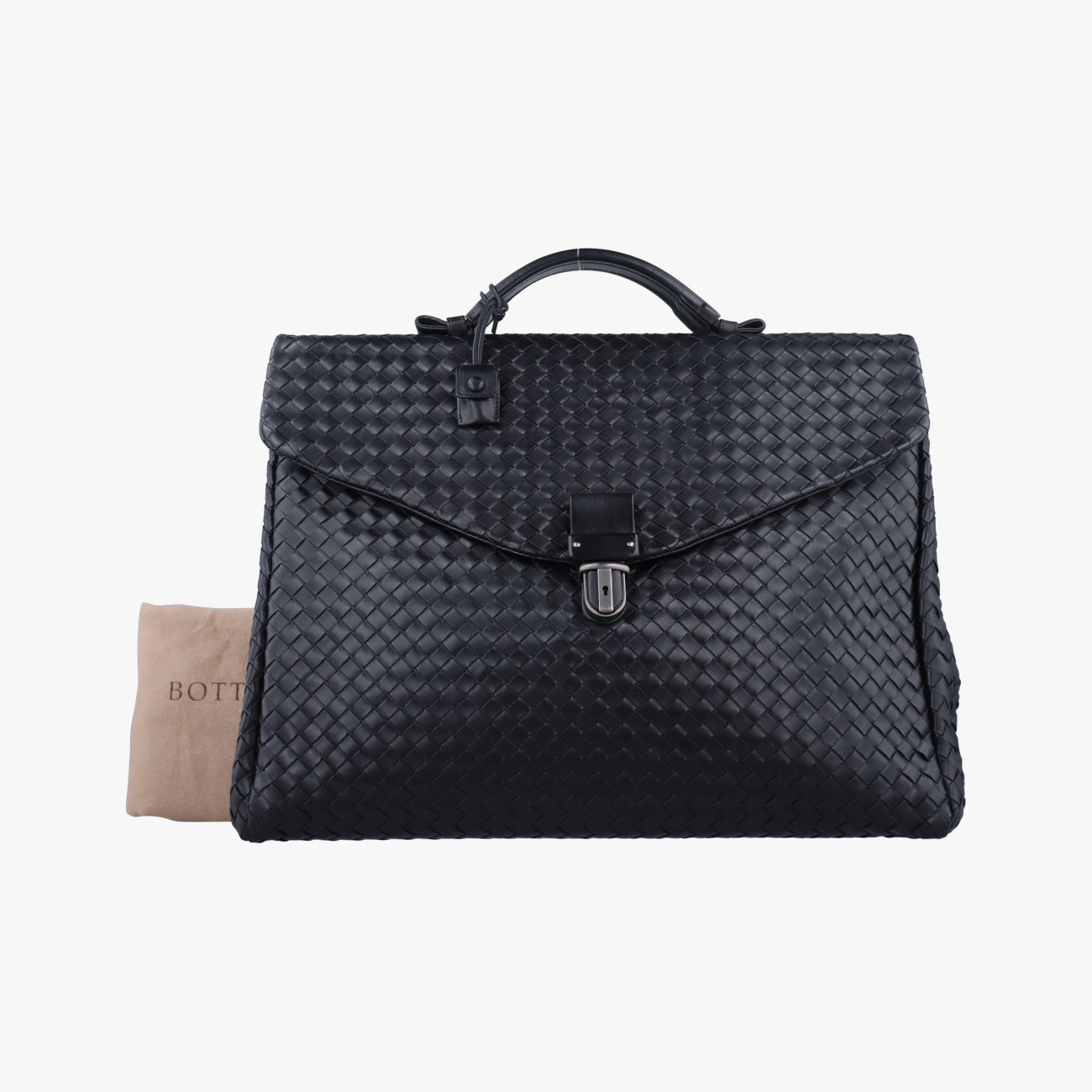 Pre-owned Bottega Veneta Intrecciato Black lambskin  handbag | stylenewstar