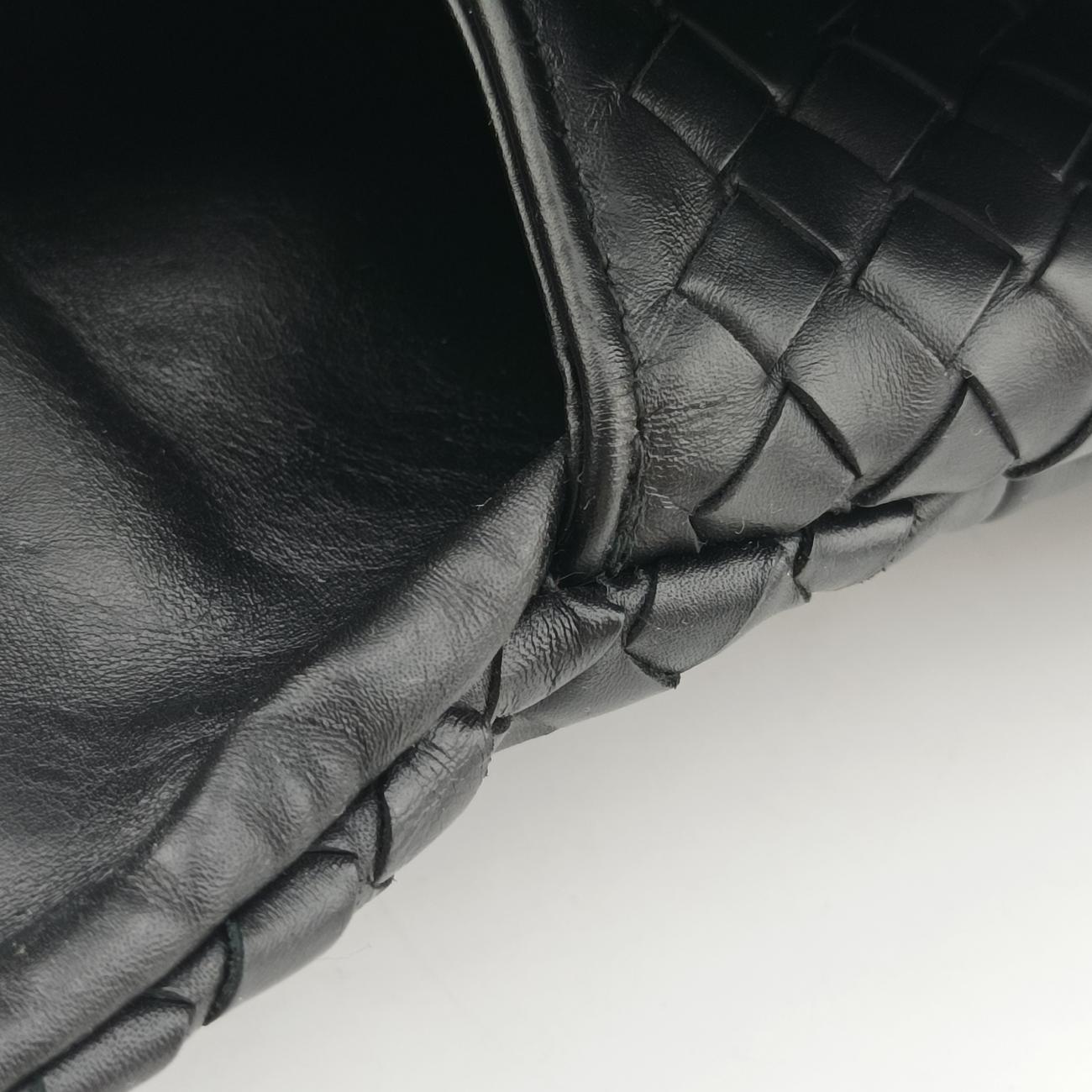 Pre-owned Bottega Veneta Intrecciato Black lambskin  handbag | stylenewstar