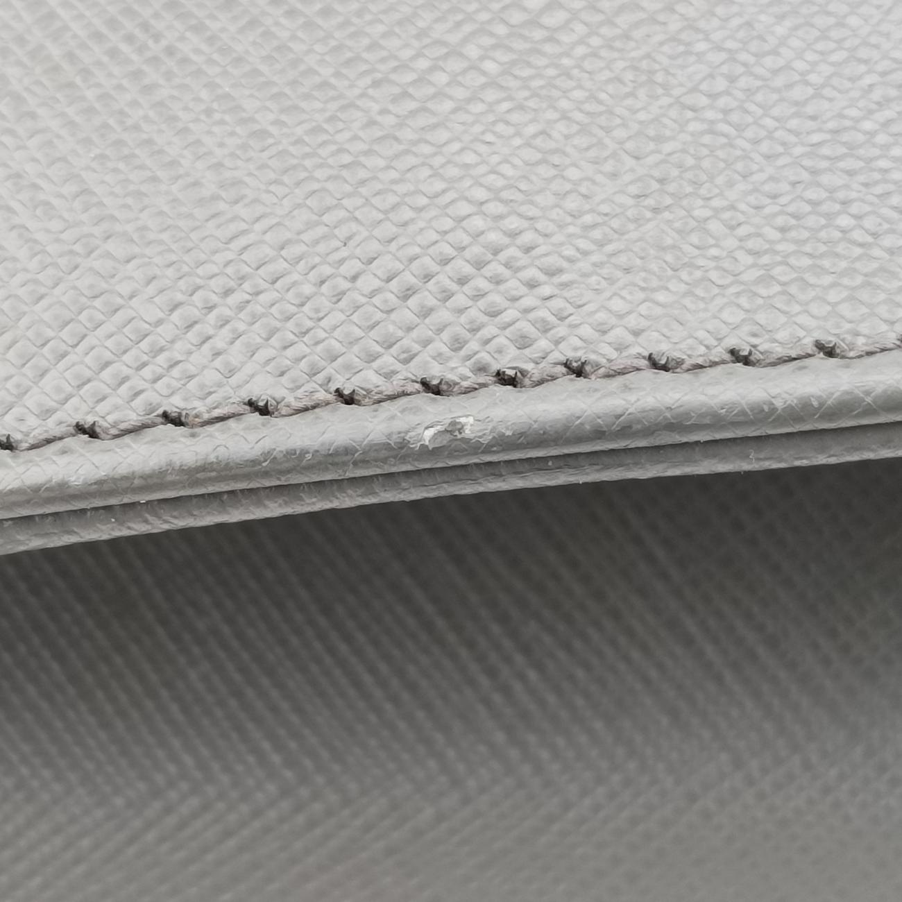 Vintage Prada Triangle Logo Plate Grey Saffiano Leather  handbag | stylenewstar