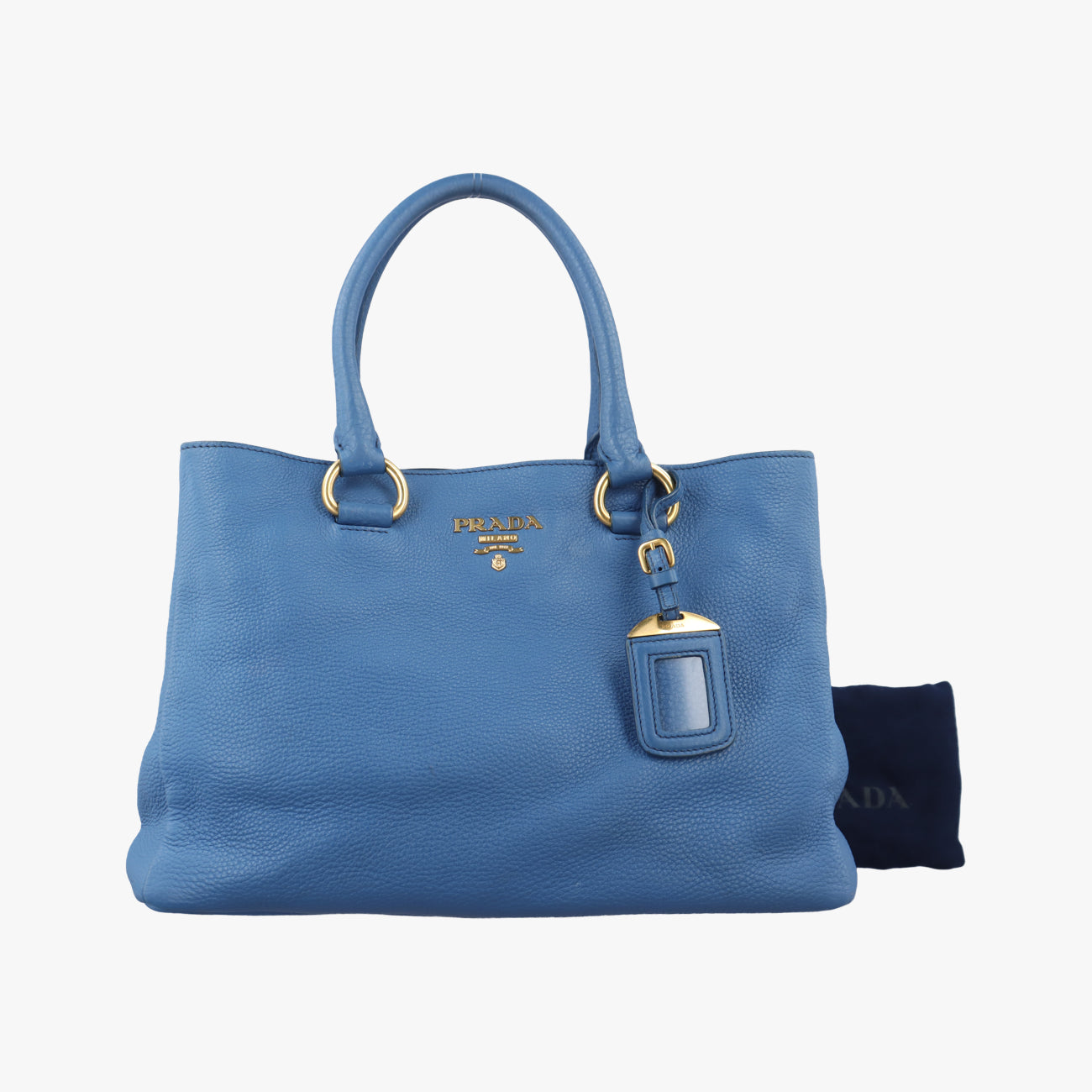 Vintage Prada logo Blue Leather WS7901 handbag | stylenewstar