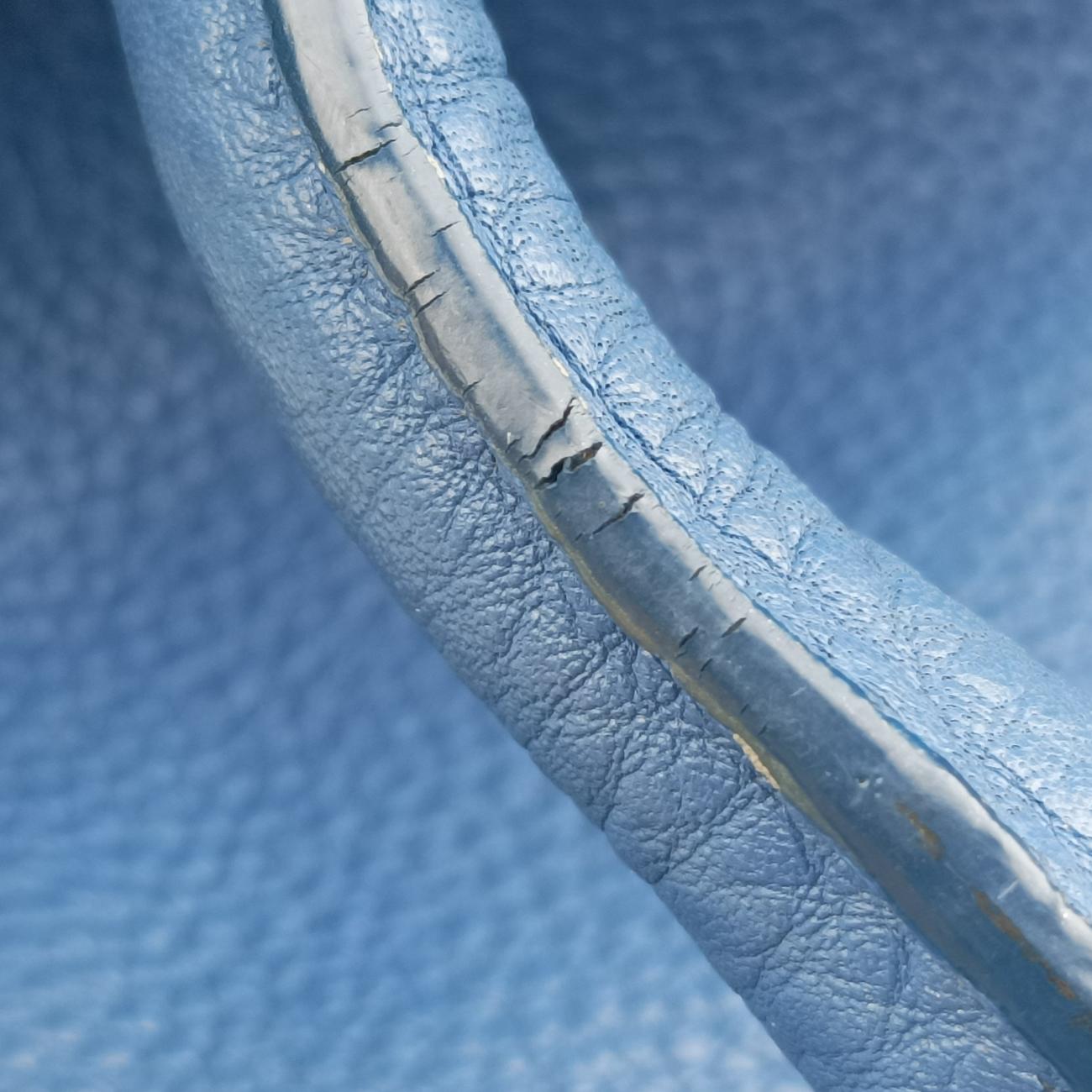 Vintage Prada logo Blue Leather WS7901 handbag | stylenewstar