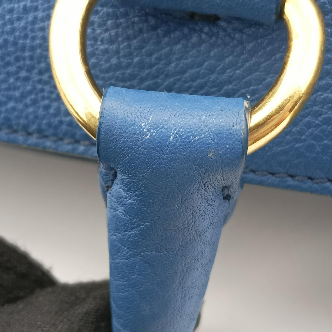 Vintage Prada logo Blue Leather WS7901 handbag | stylenewstar