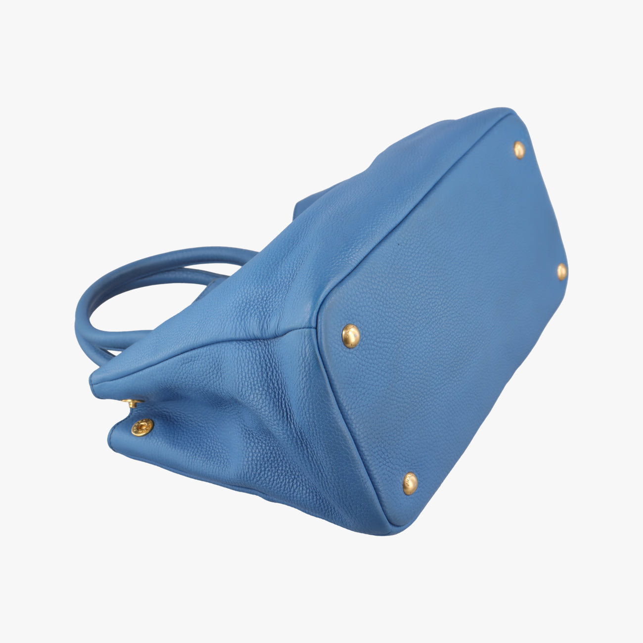 Vintage Prada logo Blue Leather WS7901 handbag | stylenewstar