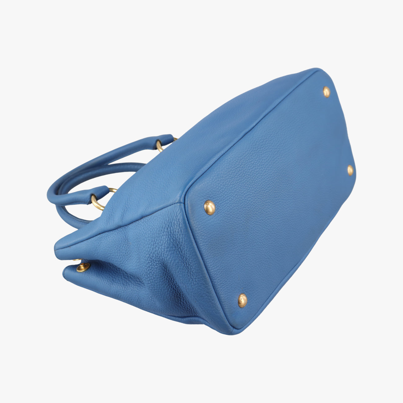 Vintage Prada logo Blue Leather WS7901 handbag | stylenewstar