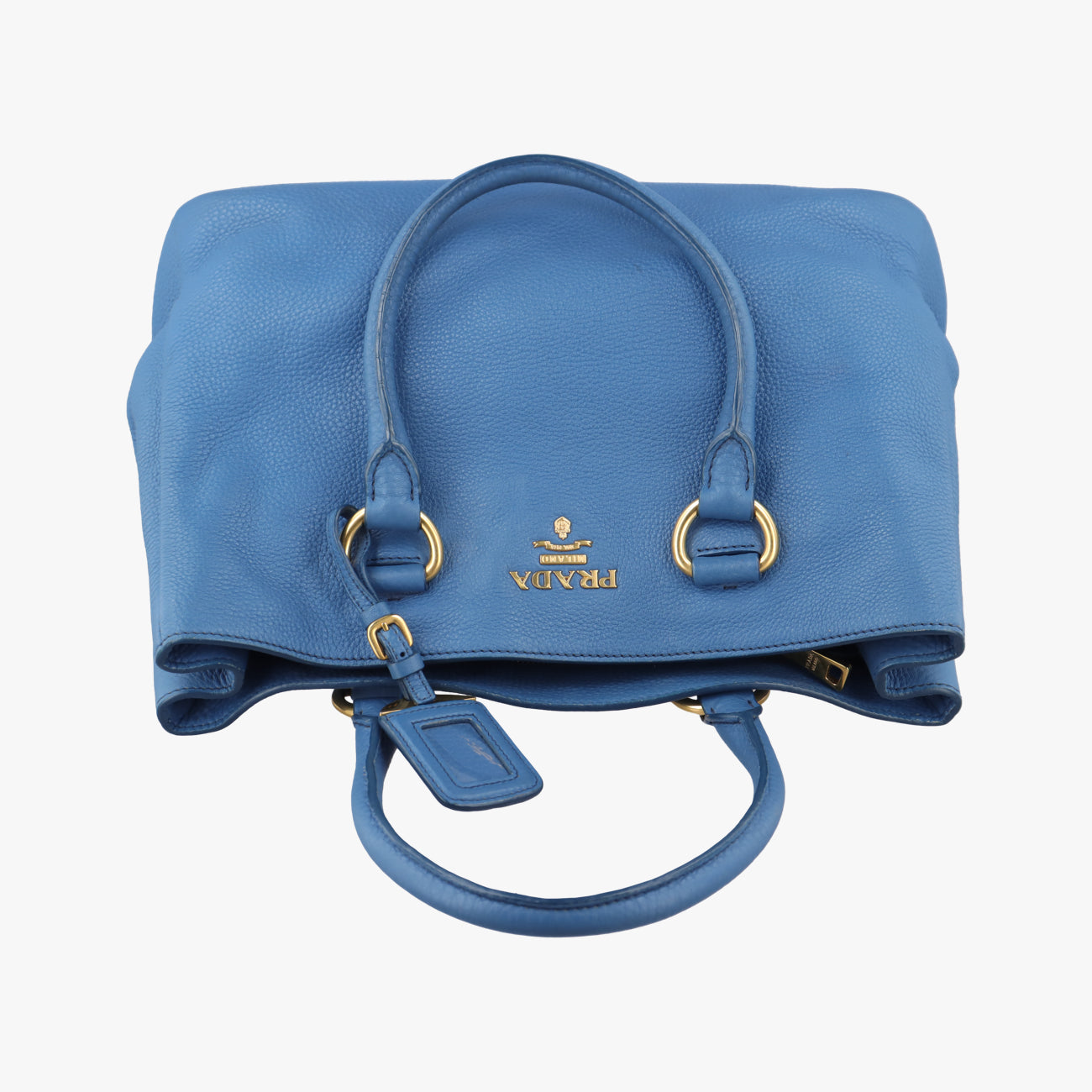 Vintage Prada logo Blue Leather WS7901 handbag | stylenewstar
