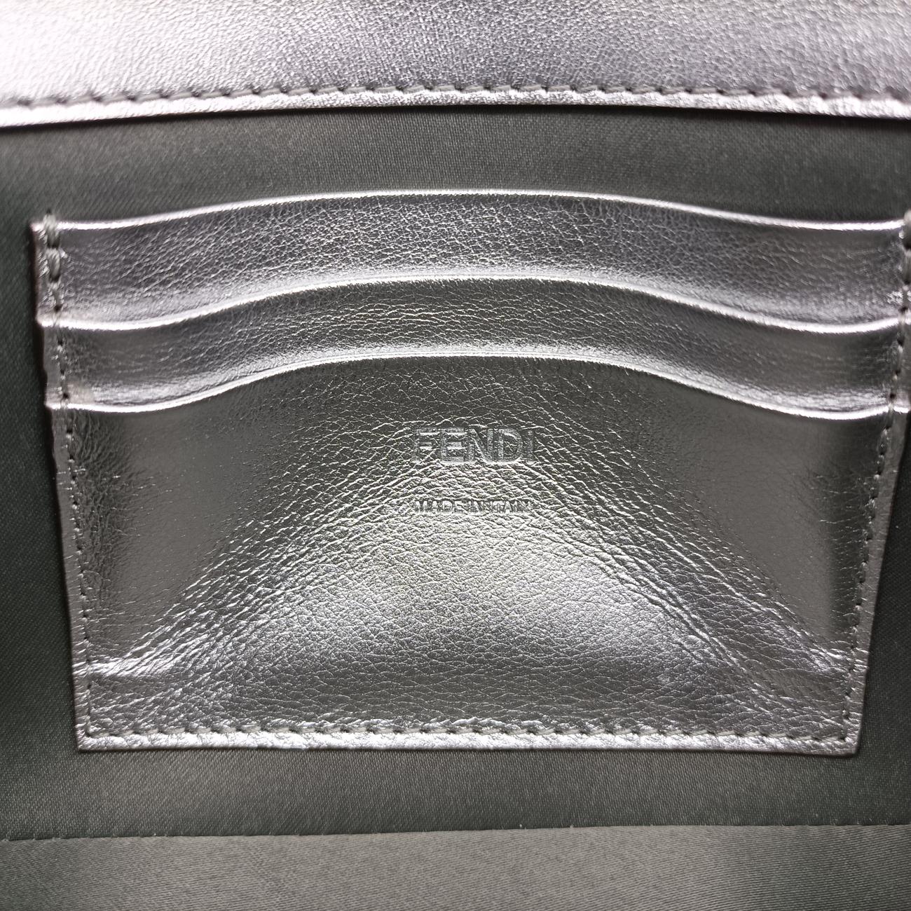 Pre-owned Fendi BAGUETTE Grey leather 8BS017 shoulderbag | stylenewstar