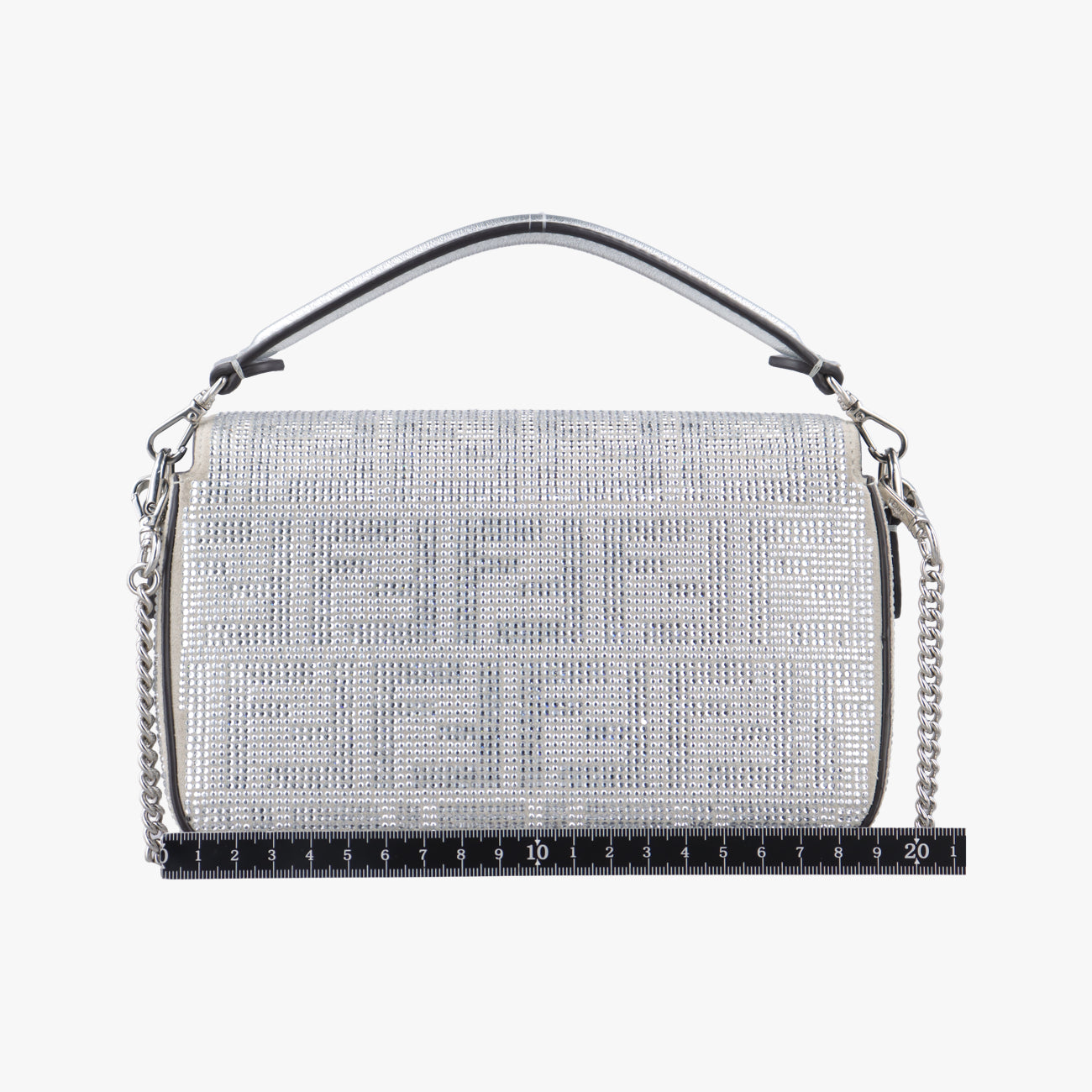 Pre-owned Fendi BAGUETTE Grey leather 8BS017 shoulderbag | stylenewstar