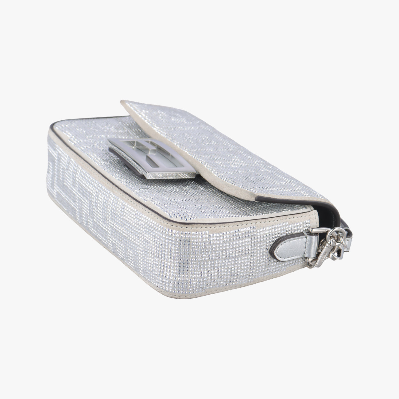 Pre-owned Fendi BAGUETTE Grey leather 8BS017 shoulderbag | stylenewstar