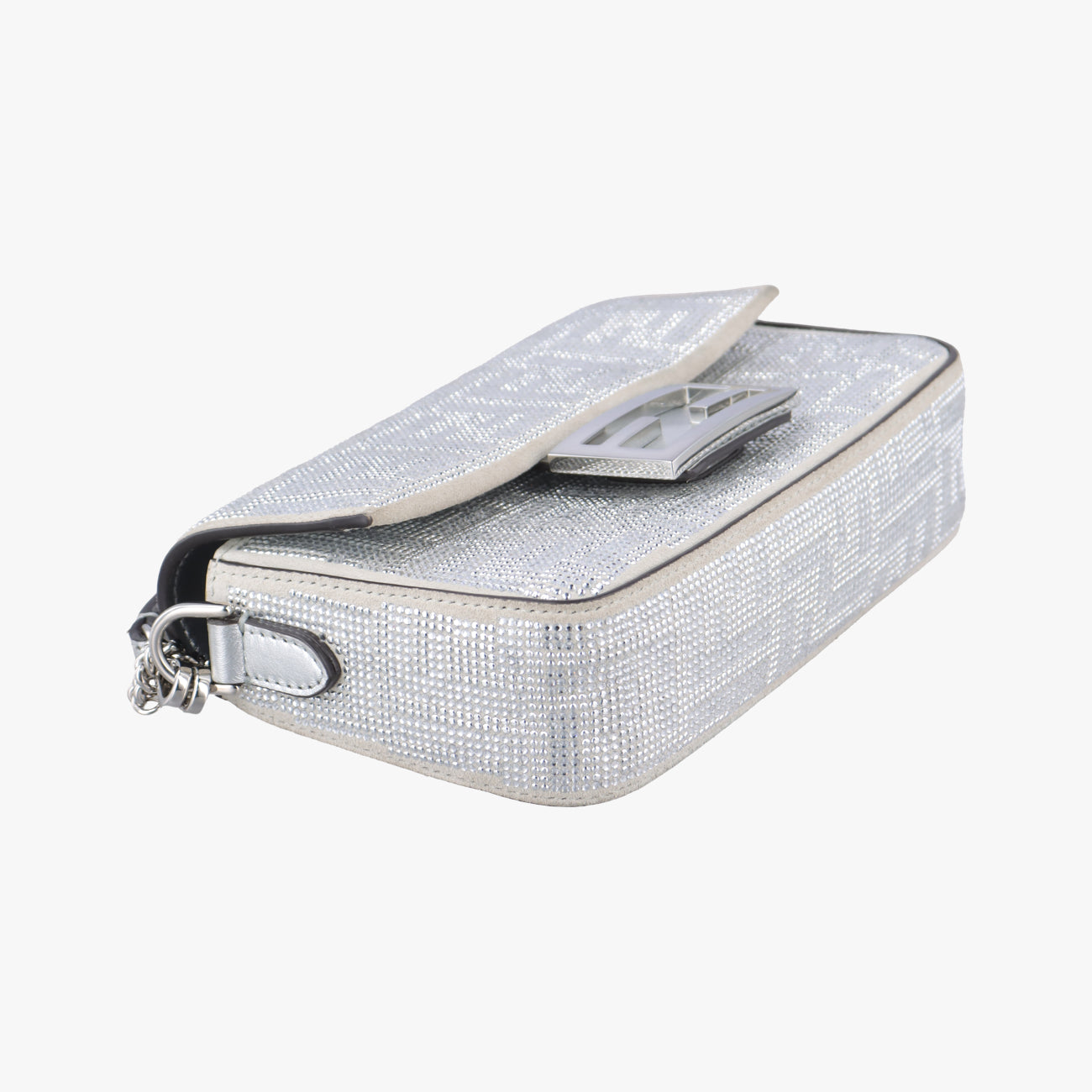 Pre-owned Fendi BAGUETTE Grey leather 8BS017 shoulderbag | stylenewstar