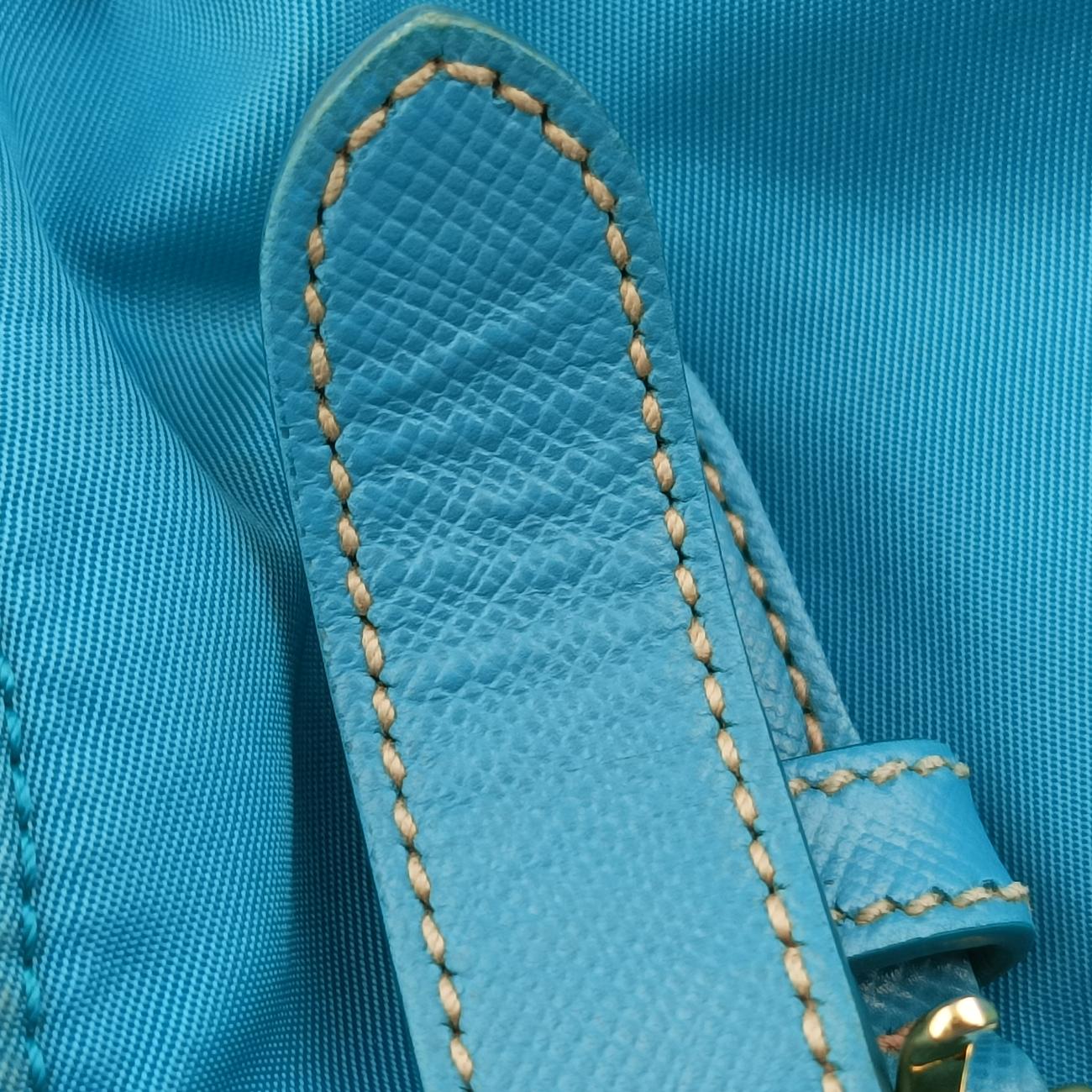 Pre-owned Prada buckle messenger Blue Nylon  shoulderbag | stylenewstar