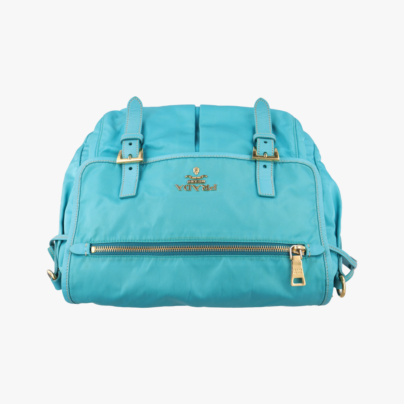 Pre-owned Prada buckle messenger Blue Nylon  shoulderbag | stylenewstar