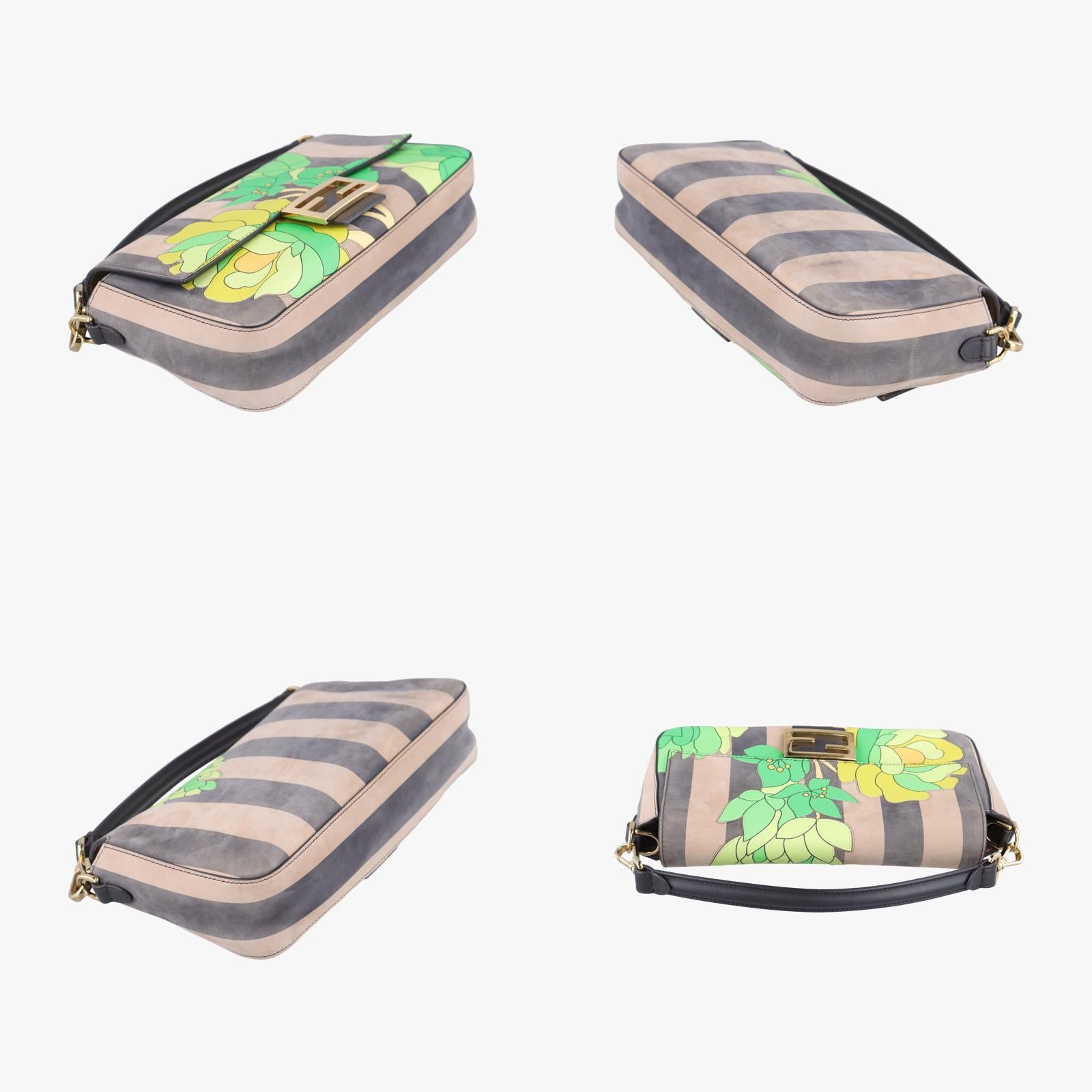 Pre-owned Fendi Baguette Multicolour Suede x leather 8BR600 shoulderbag | stylenewstar