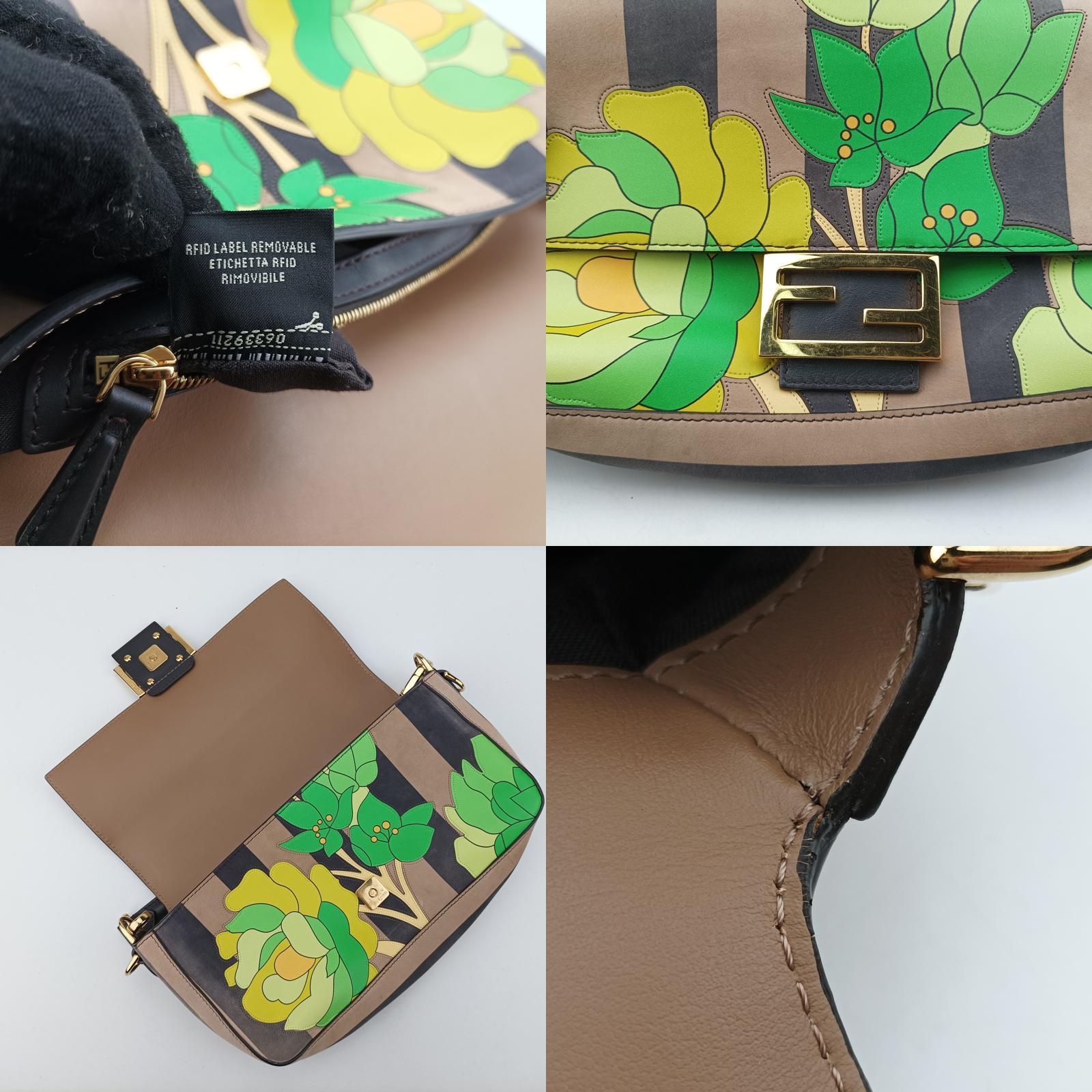 Pre-owned Fendi Baguette Multicolour Suede x leather 8BR600 shoulderbag | stylenewstar