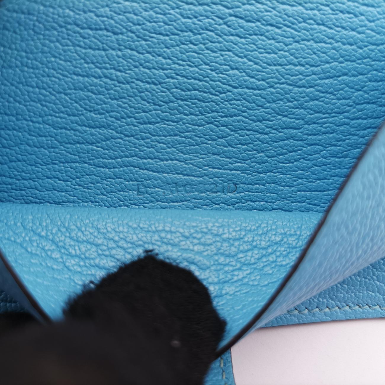 Pre-owned Hermes Bearn Soufflet Blue leather  others | stylenewstar