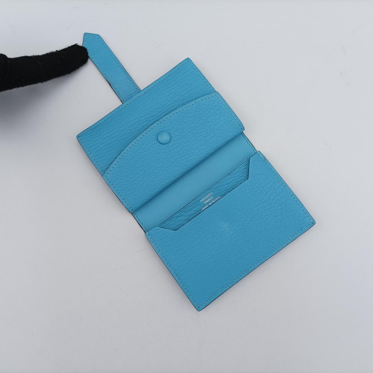 Pre-owned Hermes Bearn Soufflet Blue leather  others | stylenewstar